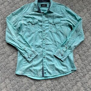 Buckle Men's Turquoise Button Down Shirt